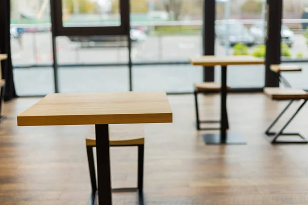 Modern cafe. Close up of an empty table in the cafe with no people in the background