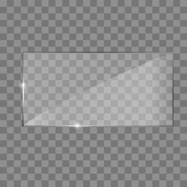 Cadre en plaque de verre. Isolé sur fond transparent . — Image vectorielle