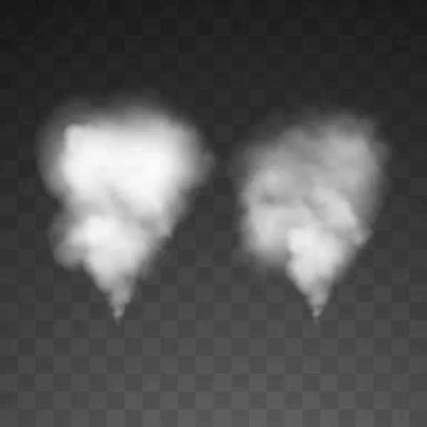 Mgły i dymu na białym tle na przezroczyste efekt specjalny. Wektor biały cloudines. Ilustracja wektorowa — Wektor stockowy