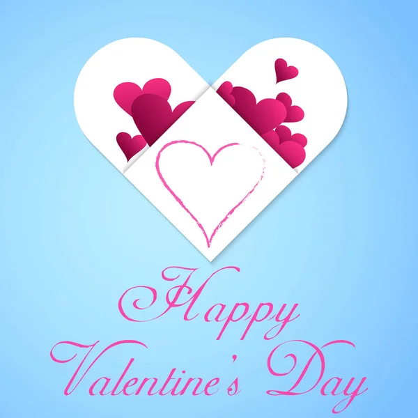 Happy Valentines Day coeur typographie affiche avec la conception manuscrite de papier texte pour les cartes . — Image vectorielle