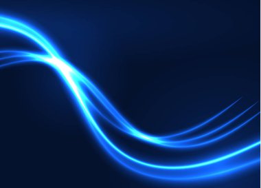 Mavi açık renkli eğri çizgi teknoloji dijital aydınlatma arka plan.