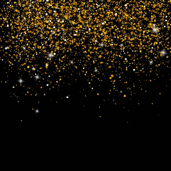 L'or scintille sur fond noir. Texture abstraite brillante dorée de luxe . — Image vectorielle