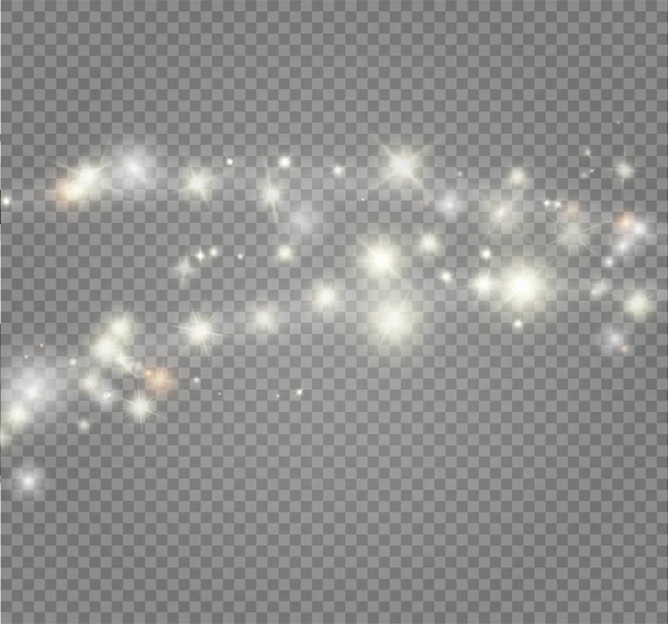 Brillo blanco Stardust Brillo brillante stardust. Efecto de luz de partículas brillantes mágicas . — Vector de stock