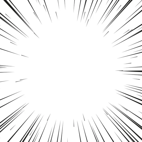Çizgi roman beyaz arka plan üzerinde izole için radyal çizgiler. Komik eylem çerçevesi. Vektör çizim. 