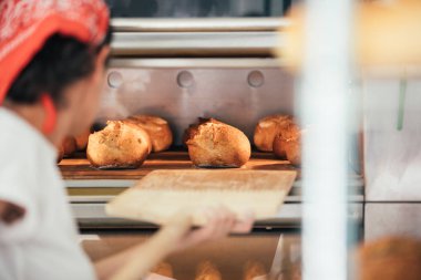 Bir fırın ekmek fırıncı. Fırın kavramı.