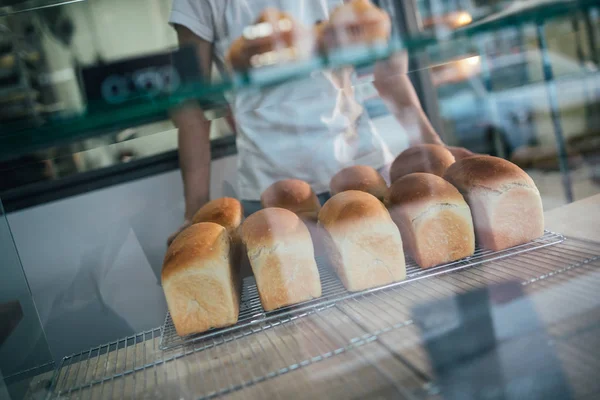 Pan Blanco Recién Cocinado Todavía Sartén Pan — Foto de Stock