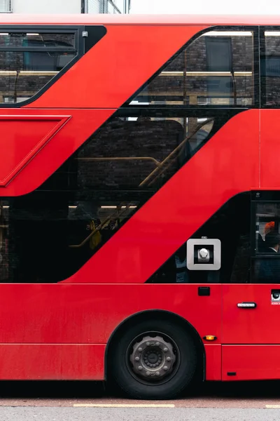 Close Tradicional Red Duplo Decker Londres Ônibus — Fotografia de Stock