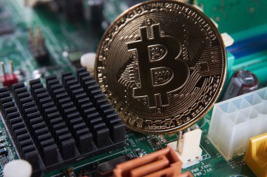 Bilgisayar anakart üzerinde Bitcoin