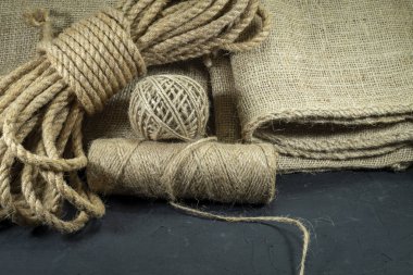 Jüt ipi, yakın çekim içinde bez kumaş