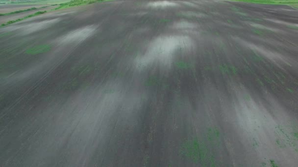 Texture du champ labouré, 4k vue aérienne du champ labouré préparé pour la plantation 