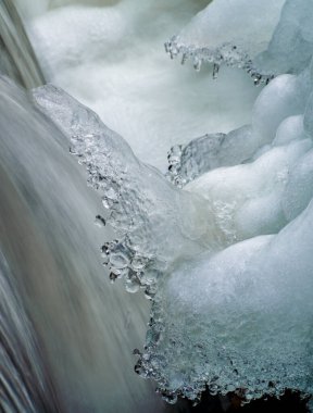 Kışın şelalenin bir parçası.