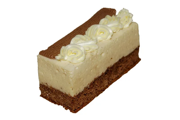 Çikolatalı pasta ve klasik bisküvi ve krema.