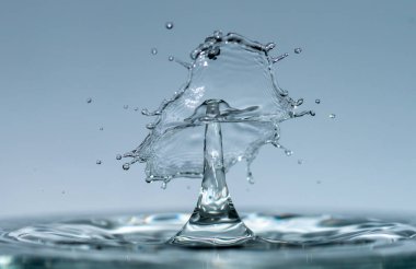 Su damlaları, suya düştüğünde mantar ya da şemsiye şeklinde büyüleyici şeffaf heykeller oluşturur.