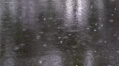 Bahar yağmuru, yollara düşen yağmur damlaları siyah asfalt ile kaplanarak güzel sıçramalar oluşturur.