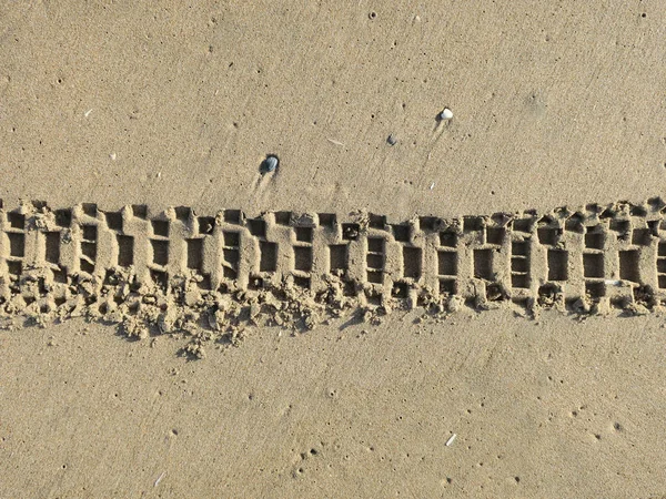 Track of a mountain bike on the beach of Zandvoort (2) Stock Photo