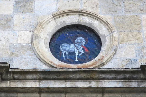 Agnus Dei Glas Gebrandschilderd Raam Met Lam Van God Kerk — Stockfoto