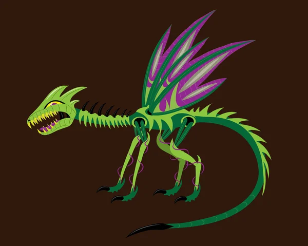 Zelený drak alien — Stockový vektor