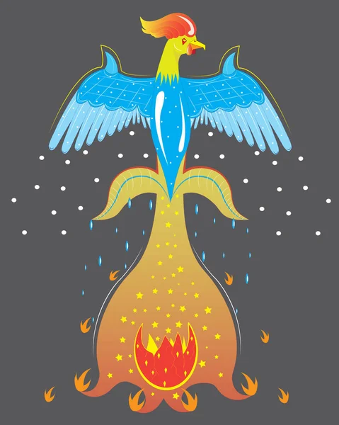 Gallo de hielo ardiente, símbolo del año — Vector de stock