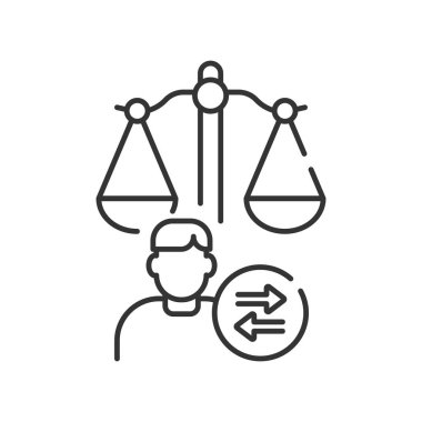 Çocuk velayeti çizgisi siyah ikonu. Yargı konsepti. Ayrılma anlaşması, evlat edinme. Aile hukuku.