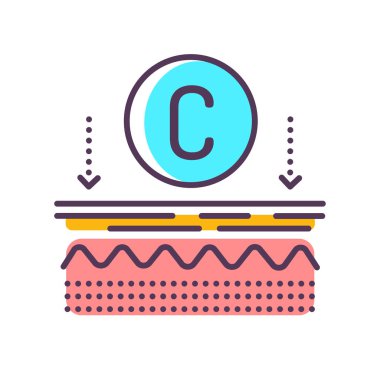 Kolajen çizgisi renk simgesinin derisindeki etkiler. Hyaluronik asit yardımıyla cilt gençleştirme. Cilt bakımı.