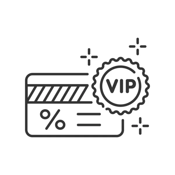 VIP ticket line black icon. Customer privilege web exclusive badge. Premium card for concert, cinema, movie, party, event, dance, festival Button for web or mobile app. — ストックベクタ