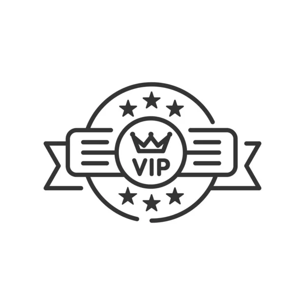 Vip emblem line black icon. Exclusive membership. Sign for web page, mobile app, button, logo. Vector isolated button. Editable stroke. — ストックベクタ