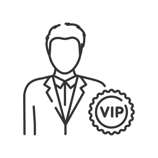 Vip person line black icon. Exclusive membership. Sign for web page, mobile app, button, logo. Vector isolated button. Editable stroke. — ストックベクタ