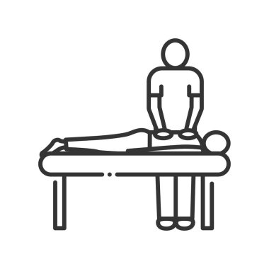 Masaj prosedürü renk simgesi. Fizyoterapi, akupunktur, rehabilitasyon konsepti. Sağlık tıbbi tedavisi.