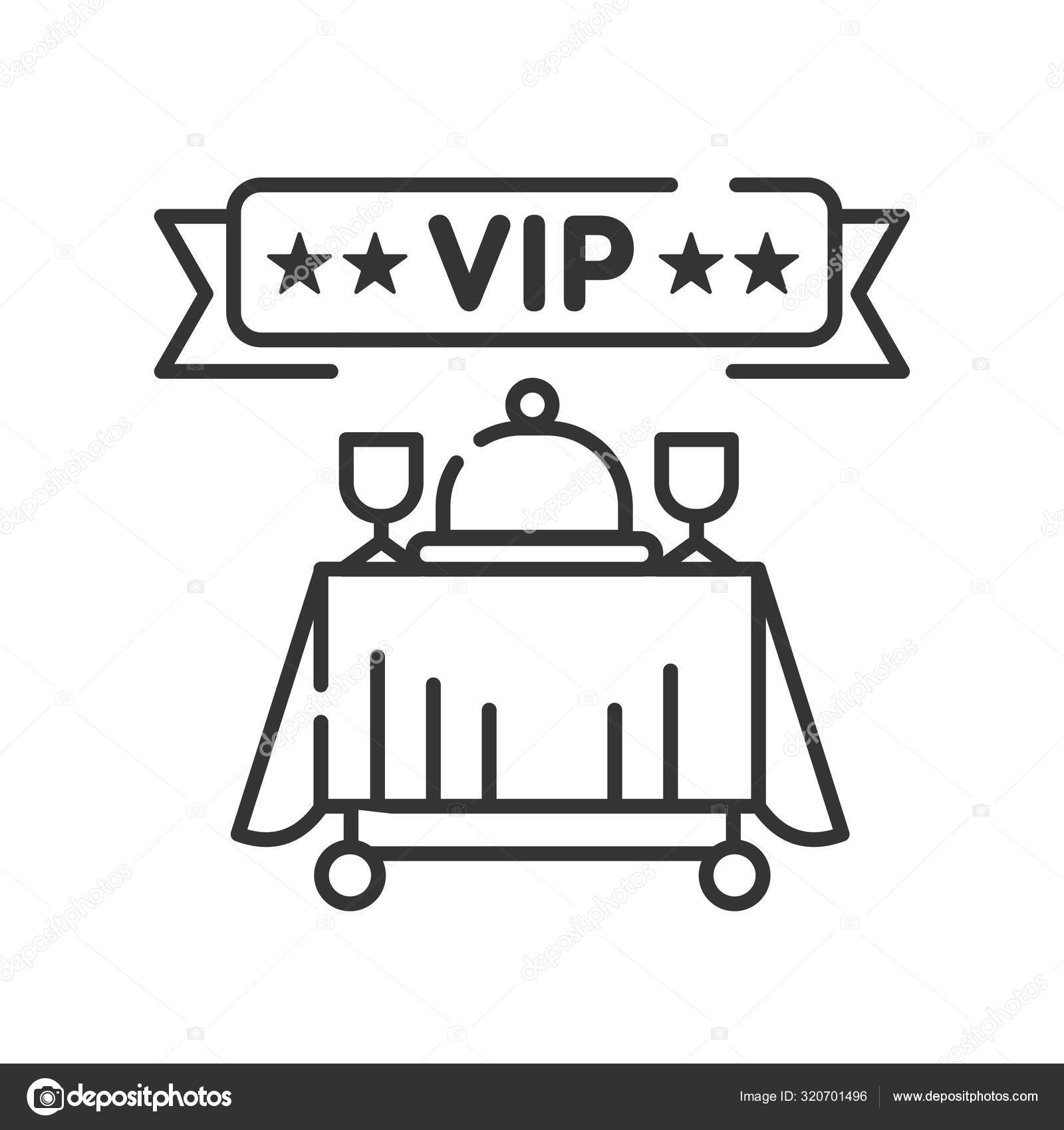 Vip Restoraunt Line Black Icon Gourmet Restaurant Prestigious Party Service Luxury Reception Food And Drinks Five Star Restaurant Vector Image By C Alx1618 Vector Stock