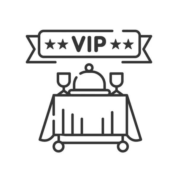 Vip restoraunt line black icon. Gourmet restaurant, prestigious party service. Luxury reception food and drinks. Five star restaurant. — 스톡 벡터