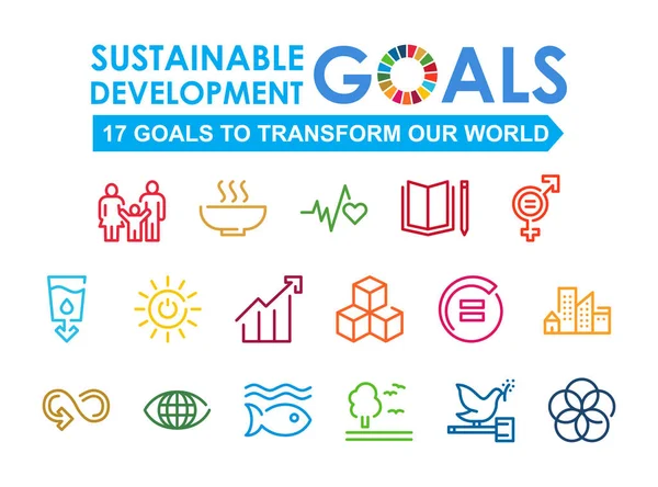 Kurumsal sosyal sorumluluk işareti. Sürdürülebilir Geliştirme Hedefleri vektör çizimi. SDG işaretleri. Reklam, internet, mobil uygulama ve tanıtım için Pictogram. Ui Ux tasarım ögesi.