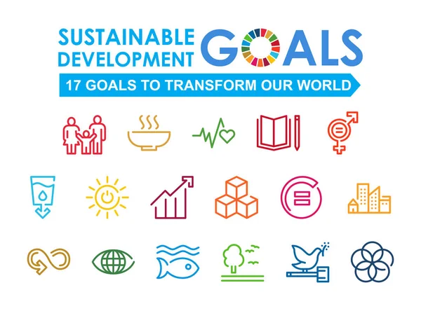 Corporate social responsibility sign. Sustainable Development Goals vector illustration. SDG signs. Pictogram for ad, web, mobile app, promo. UI UX design element. — Stock Vector