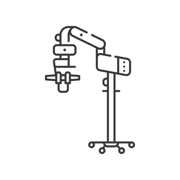 Fonctionnement ligne de microscope icône noire. Dentisterie, chirurgie ORL, chirurgie ophtalmique et neurochirurgicale, chirurgie plastique. concept. Soins de santé et traitement. Signe pour la page Web, application mobile. élément isolé . — Photo