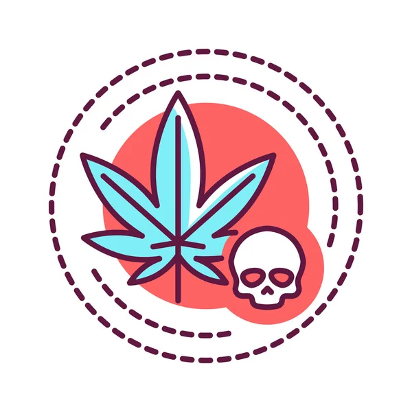 Marijuana missbruk färg linje ikon. Fysiskt eller känslomässigt beroende av att röka gräs. Piktogram för webbsida, mobilapp, promo. Ui Ux Gui designelement. Redigerbar stroke. — Stock vektor