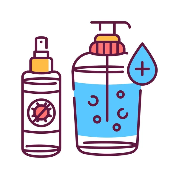 Antiseptic products color line icon. Substances that help to stop the growth of microorganisms on the skin. Pictogram for web page, mobile app, promo. UI UX GUI design element. Editable stroke. — Stock Vector