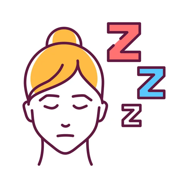 Drowsiness color line icon. Flu symptom. A state of strong desire for sleep, or sleeping for unusually long periods. Pictogram for web page, mobile app, promo. UI UX GUI design element. — Stock Photo, Image