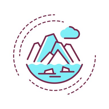 Küresel ısınma renk çizgisi simgesi. İnsan faaliyetleri yüzünden Dünya 'nın iklim sisteminin uzun vadeli ısınması. Web sayfası için piktogram, mobil uygulama, tanıtım. Ui Ux Gui tasarım elemanı. Düzenlenebilir vuruş.