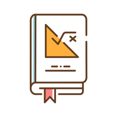 Matematik kitabı renk çizgisi simgesi. Web sayfası için piktogram, mobil uygulama, tanıtım. Ui Ux Gui tasarım elemanı. Düzenlenebilir vuruş.