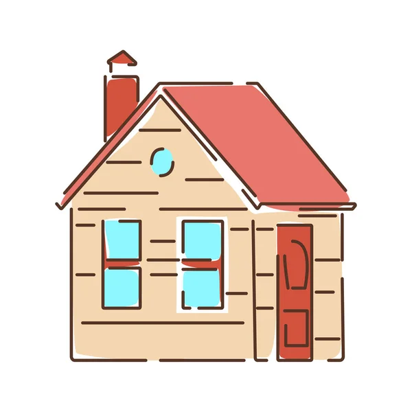 Значок цвета дома. Здание, которое функционирует как дом. Пиктограмма для веб-страницы, мобильного приложения, промо. UI UX GUI design element. Штрих к таблице . — стоковый вектор