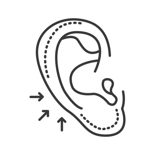 Otoplasty siyah çizgi ikonu. Kulak şekli estetik cerrahi. Kozmetoloji, cilt bakımı. Web sitesi, mobil uygulama, afiş, sosyal medya için imza. Düzenlenebilir vuruş. — Stok fotoğraf