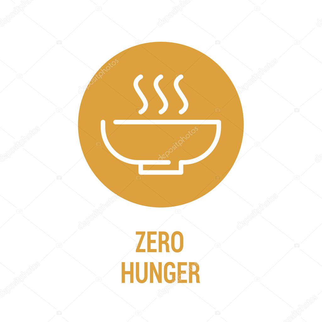 Zero hunger color icon. Corporate social responsibility. Sustainable Development Goals. SDG sign. Pictogram for ad, web, mobile app, promo. UI UX design element Editable stroke