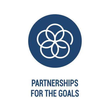 Hedefler için ortaklıklar renk simgesi. Kurumsal sosyal sorumluluk. Sürdürülebilir Kalkınma Hedefleri. Sdg renk işareti. Reklam, web, mobil uygulama için piktogram. Ui Ux tasarım elemanı. Düzenlenebilir vuruş