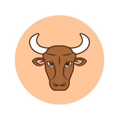 Boğa renk çizgisi simgesi. Zodiac burcu. Astroloji ve yıldız falı. Kehanetler ve insan karakteri. Toprak elementi. Cetvel Venüs. Ui Ux Gui tasarım elemanı. Düzenlenebilir vuruş.