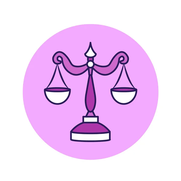 Libra color line icon. Zodiac sign. Astrology and horoscope. Predictions and human character. Element air. Ruler Venus. UI UX GUI design element. Editable stroke. — 스톡 벡터