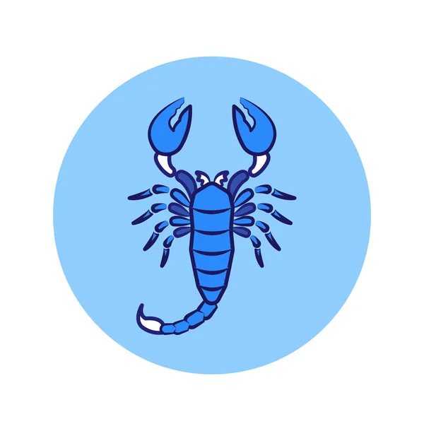 Scorpio color line icon. Zodiac sign. Astrology and horoscope. Predictions and human character. Element water. Ruler Pluto. UI UX GUI design element. Editable stroke. — 스톡 벡터