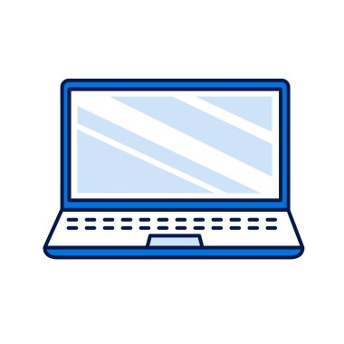 Laptop renk çizgisi simgesi. Taşınabilir bilgisayar. Web sayfası için piktogram, mobil uygulama, tanıtım. Ui Ux Gui tasarım elemanı. Düzenlenebilir vuruş.