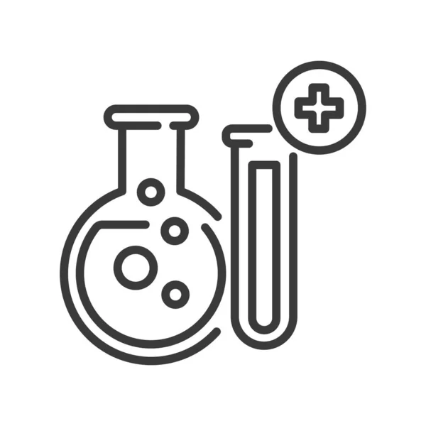 Farmaceutische industrie lijn zwart pictogram. Geneesmiddelen, vaccins. Teken voor webpagina, mobiele app, knop, logo. Vector geïsoleerd teken. Aanpasbare beroerte. — Stockvector