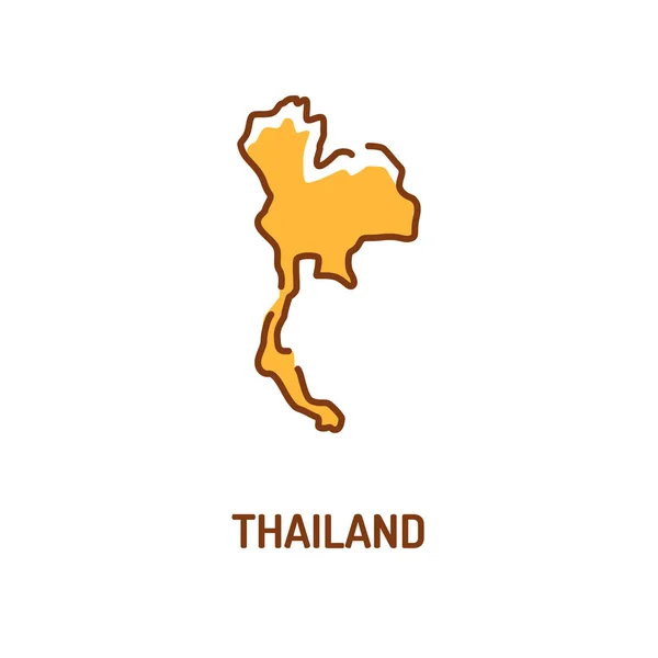 Tailandia mapa icono de línea de color. Frontera del país. Pictograma para página web, aplicación móvil, promo. UI UX elemento de diseño de interfaz gráfica. Carrera editable . — Vector de stock