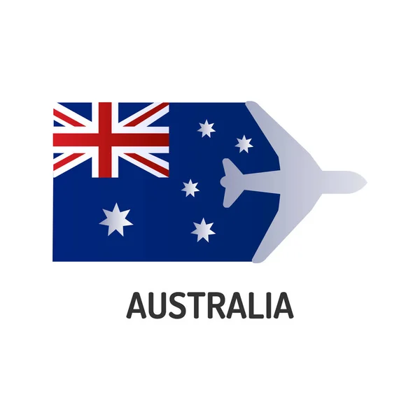 Avustralya bayrağı renk çizgisi simgesi. Havayolu ağı. Uluslararası uçuşlar. Popüler turizm merkezi. Web sayfası için piktogram, mobil uygulama, tanıtım. Ui Ux Gui tasarım elemanı. Düzenlenebilir vuruş. — Stok Vektör