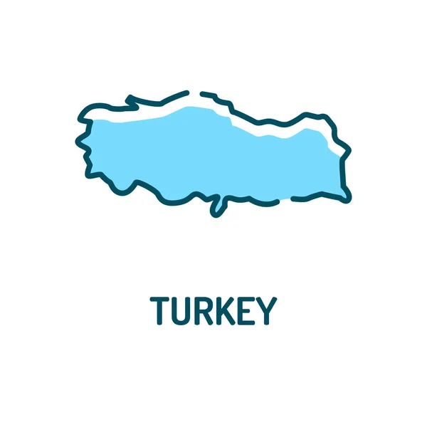 Turkey map color line icon. Border of the country. Pictogram for web page, mobile app, promo. UI UX GUI design element. Editable stroke. — 스톡 벡터